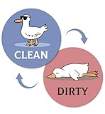 Levaukiem Funny Cartoon Duck Dishwasher Magnet Clean Dirty Sign, Duck Double Sided Reversible Washer Refrigerator Indicator, Clean Dirty Magnet for Dishwasher, Funny Kitchen Accessories