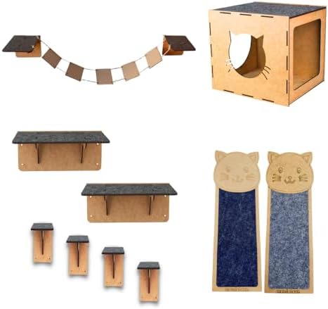 Playground Para Gato 10 Peças Nicho Degrau Ponte Prateleira Carpe...