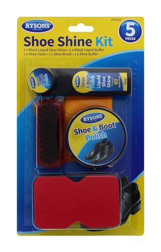 Rysons Kit cirage de chaussures 5 pièces, Noir , Taille unique