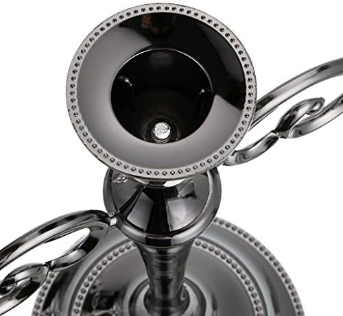 SUMNACON Metal Candelabra 3 arms Candle Holders Stand  For Wedding Dinning  Party Black10inches