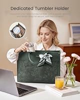 LOVEVOOK Laptop Tote Bag for Women, Vintage Work Bag with Large Cup Holder — image 4