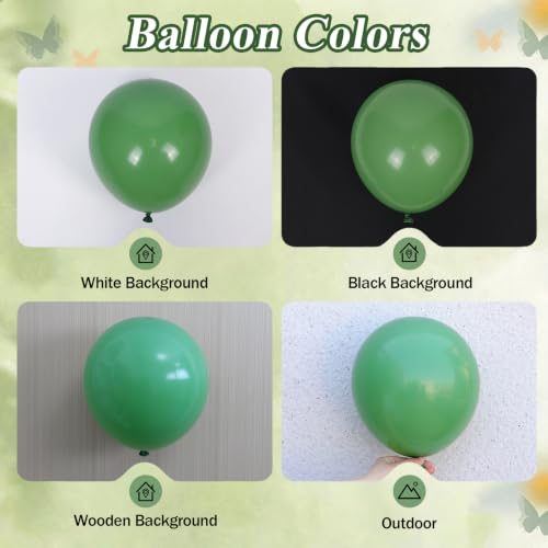 Image of 60pcs 12inch Sage Green Balloons with Sand White Gold Confetti Balloons