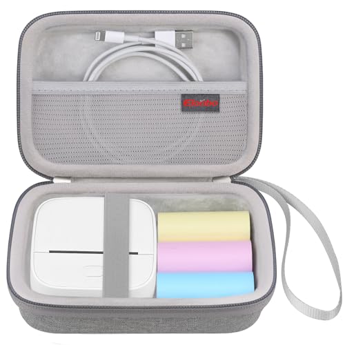 Elonbo キャリーケース NIIMBOT D11/ LMASBLTER D11 ラベルメーカーマシン用、ポータブルミニBluetoothラベルプリンタートラベルバッグ、小型ハンドヘルドラベラーストレージホルダー、メッシュポケットラベル用紙にフィット、グレーの商品画像（Amazon）