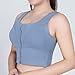 JOAU Women's Zip Front Medium Support Cross Back Wirefree Yoga Sport Bras Crop Tank Top Push Up Stretch Full Cover Bralettes