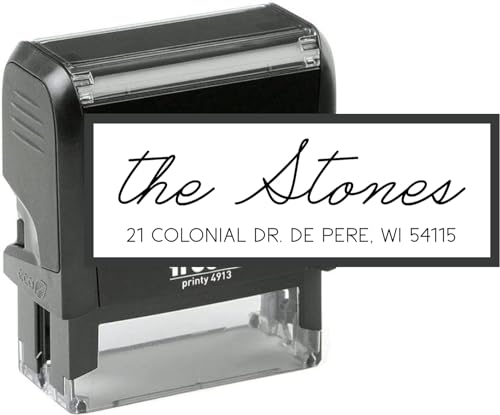 Return Address Stamp Address Stamper Self Inking or Wood Handle - Self Inking Personalized Customized Return Wedding Script Calligraphy Business Stamper Housewarming