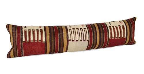 Kilimwarehouse King Size Kilim Pillow Cover 12x47 inch Handmade Lumbar Oriental Kilim Pillow Bedding Organic Oblong Accent Cushion Cover Huge Twin Extra Long Pillow