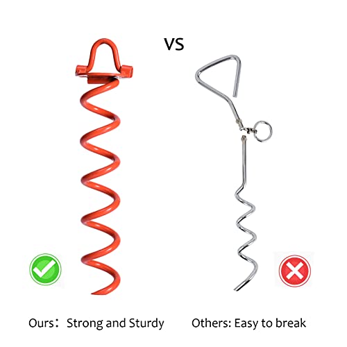 Amofy Dog Tie Out Cable And Stake No Tangle Ground Anchor Stake Heavy Spiral Dog Yard Stake And Leash For Large Dogs Up To 125 Lbs With 10Ft Dog Leash For Outside Yard Camping Park Or Beach #TOP1