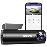 AZDOME FHD 1296P Dashcam WiFi mit APP-Steuerung, Englische Sprachsteuerung, 170°Weitwinkel, Super Nachtsicht, Loop-Aufnahme, G-Sensor, Parküberwachung, Superkondensator(M300)