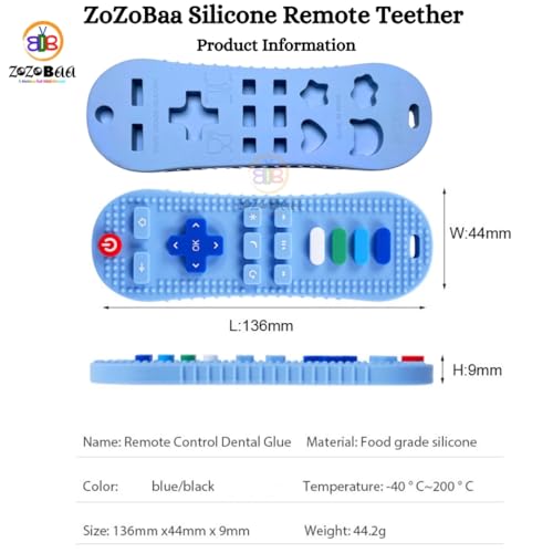 Image of TV Remote Soft Silicone Teether for Baby Gums, Teething Toy for Babies, BPA Free, Pain-Relief, Non-Toxic, 100% Food Grade, Soothing & Smooth Edges Easy to Grasp Chewable -Blue (Pack of 1)