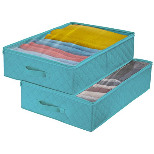 Sorbus Storage Bags Closet & Underbed Organizer Set, Clear Cover, Foldable with Carry