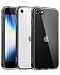 Produktbild MobNano Hybrid Crystal Durchsichtig Handy Hülle für iPhone se 2022 2020 Hülle, iPhone 8 7 Hülle, Stoßfest Bumper Transparent Handyhülle Clear Kantenschutz Silikon iPhone 7 8 SE2 SE3 Case - Schwarz