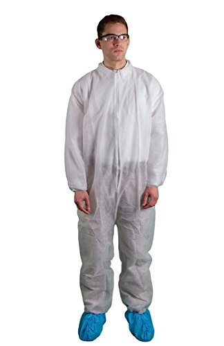 Orange Disposable Coveralls - 2 Oz. PP Coverall, High Visibility, Unisex For Cleaning & Work - Size 2X-Large, No Pockets