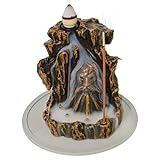 Aisatisforu Mountain Waterfall Backflow Incense Burner, Mountain God Incense Holder for Sticks, Tower Statue for Christmas Decorations, Unique Gift for Women Men
