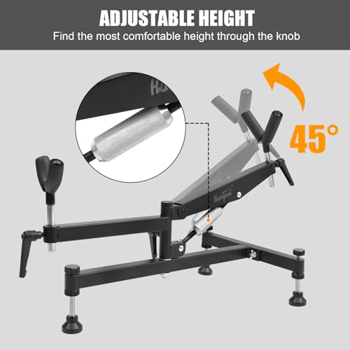HUNTPAL Shooting Range Pistol Rifle Rest with Adjustable Elevation Angle, 360° Swivel Frame and Height Adjustment Base, Ambidextrous Recoil Reducing Front & Rear Gun Holder for Stabilizing Shots