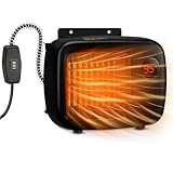 FHTONGE Thermostatic Outdoor Dog House Heater, 200/400W Pet House Warmer with 6.6Ft Anti-Bite Cord, Digital Display Dog Kennel Warmer Chicken Coop Heater for Outside Rabbit Pen Cat Hut Warm in Winter