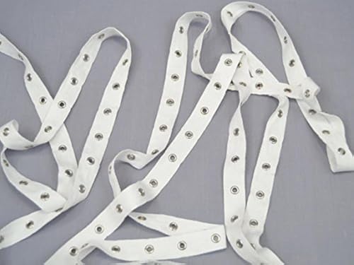 Shop on Centerhill 1 yard of White Cotton Eyelet Tape Nickel Eyelets