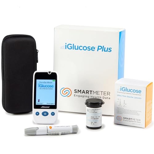 iGlucose Connected Glucose Monitor INCLUDES UNLIMITED STRIPS and LANCETS Cell-enabled and immediately transmits results without the need for pairing, synching, or Wi-Fi and send alerts (SMS, Push, Email) to a Caregiver or the User.