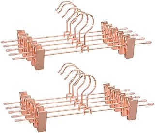 SONGMICS Metal Clothes Hanger 31 cm 2 Non-Slip Clips for Skirts, Trousers, Underwear, Sturdy Hangers, Space Saving Rust-Proof 360° Rotation Pack of 10 CRI46R-10