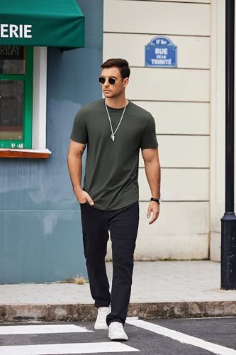 COOFANDY Mens T Shirts Casual Short Sleeve Cotton Tee Shirts Hipster Hip Hop Longline T-Shirt Basic Summer Tops3