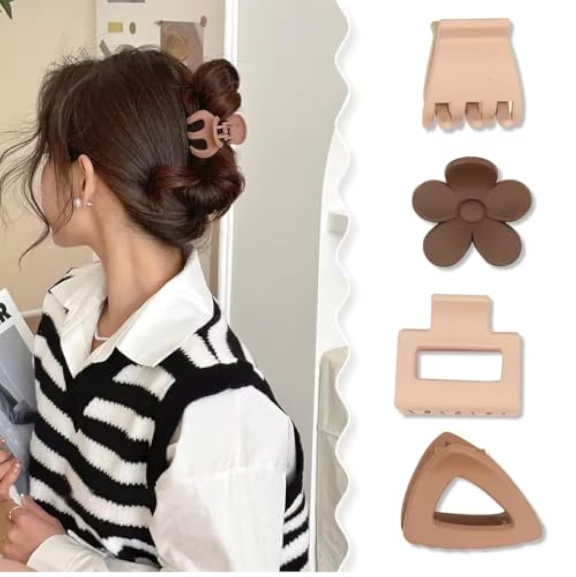 Mini Hair Clips Set, 3 Pieces in Multi Colors and Styles
