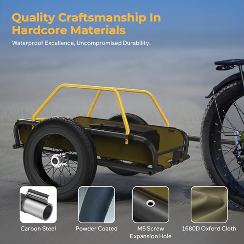 image for Tamobyke Heavy-Duty Bike Cargo Trailer, 3-in-1 Collapsible Foldable De