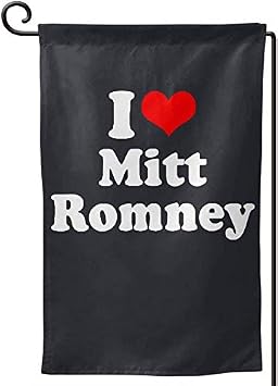YISONG Garden Flag 12.5" X 18" I Love Mitt Romney Decorative Flags for Home Outdoor Decor, Double-Sided Garden Flag - Fillet, Corner, Square