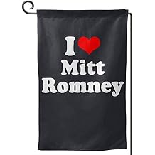 YISONG Garden Flag 12.5 "X 18" I Love Mitt Romney أعلام زخرفية للديكور المنزلي في الهواء الطلق ، علم حديقة على الوجهين - فيليه ، ركن ، مربع