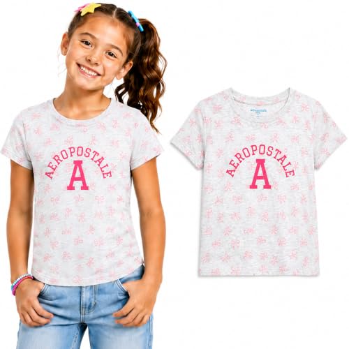 Image of Girls T Shirts - Soft Cotton Blend Short Sleeve Cute Graphic Tees - Classic Crewneck Logo Tee Girls Shirts (Sizes: 7-16)