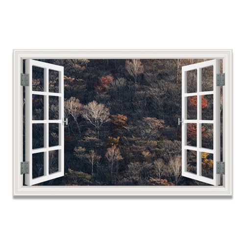 Toile paysage marin fenêtre trompe-l'œil pour illuminer une pièce sombre