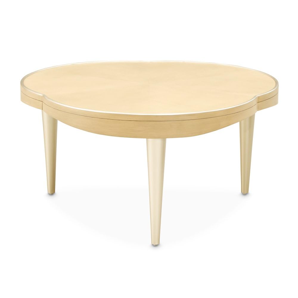 Camellia Field Caramel Cocktail Table with Elegant Rustic Design by Michael Amini – Solid; Manufactured Wood, Caramel, Model N9090204-134