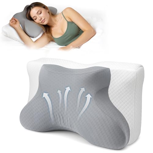 Cervical Neck Pillow for Sleeping, Adjustable Ergonomic Pillow, Contour Neck Support Side Sleeper...