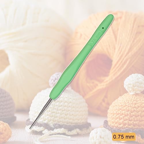 Image of Small Size Crochet Hook Lace Crochet Needle QLRFFLJOY 0.75mm Crochet Hook Embroidery Thread Knitting Weaving Tool DIY Lace Yarn Crochet Needles (0.75 mm)
