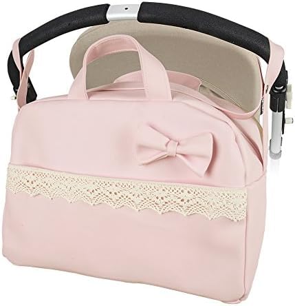 Danielstore Bolso polipiel carrito bebe. Color rosa. Personalizado con nombre bordado (rosa)