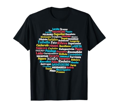 Palabras en Vocabulario Gallego Lengua Gallega Galicia Camiseta