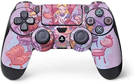 Skinit Decal Gaming Skin Compatible with PS4 Controller - Officially Licensed Disney Alice in Wonderland (Animated) Mad Tea Party Design