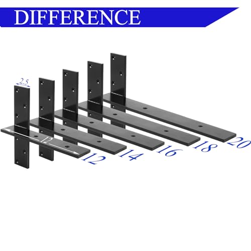 TPSHKE 2 Pack Free Hanging T Shelf Bracket, 14"Lx2-1/2"W Granite Countertop Support Bracket, 3/8"Thick Solid Heavy Duty Steel Knee Wall Hidden Brackets, Floating Wall Mounted Computer Desk DIY Project by TPSHKE - Used condition - Image 4