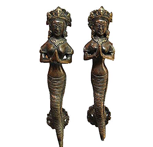 Tire poignées de porte robustes en bronze véritable avec déesse Tara