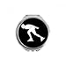 Black Winter Skating Sport Outline Hand Compact Mirror Round Portable Pocket Glass