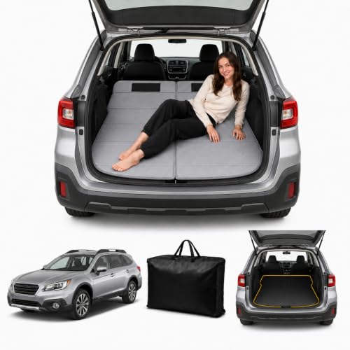 Image of Car Mattress for Outback 2015-2019, Upgraded Non-Inflatable Thickened Foam SUV Car Camping Mattress, Foldable Trunk Sleeping Pad Car Bed Mattress for Road Trips Camping Travel