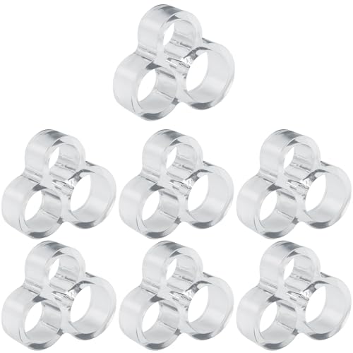 easyBee Set di 7 fermaporte per parete e protezioni per maniglie - Antiurto e antigraffio in silicone per porte interne - Protezione per maniglie a muro e silenziatore acustico - Trasparente