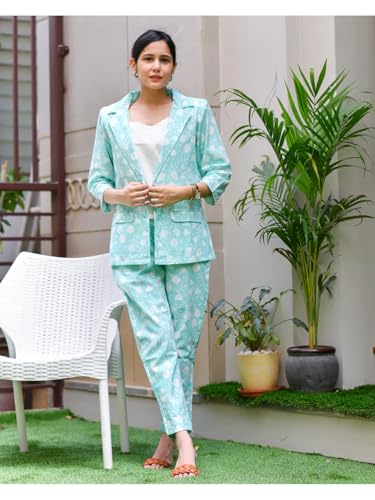 Image of DHRUVI TRENDZ Women's Rayon Floral Co Ord Set | Stylish | Festive | Travel | 3 /4 Sleeve Trendy Korean Summer Travel Outfit | Lightweight Two Piece Dress for Beach & Holiday Look