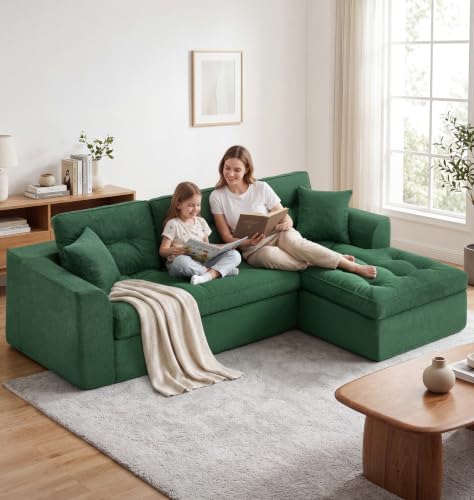 Image of Hobestluk Couch Sofa for Bedroom, Living Room, Office (Green-R, Large)