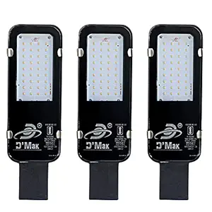 D'Mak 30 Watt Waterproof Outdoor Industrial LED Street Light (White ,Aluminium) - Pack of 03