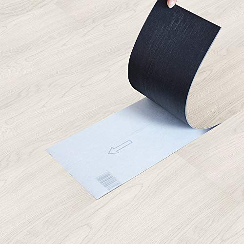 5m² Self Adhesive Vinyl Flooring, Floor Planks with Wood Effect, 36pcs Waterproof PVC Floor Tiles for Bathroom Kitchen and All Flat Floor, Stick On Floor Tiles, 91.5x15.2cm (White Maple)