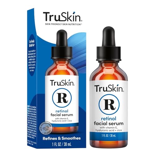 TruSkin Retinol Serum for Face – Gentle Anti-Aging Serum with Retinol, Hyaluronic Acid, Cica & Vitamin E for a More Youthful Feel – Skin Care Made to Improve Look of Fine Lines, Wrinkles, 1 fl oz