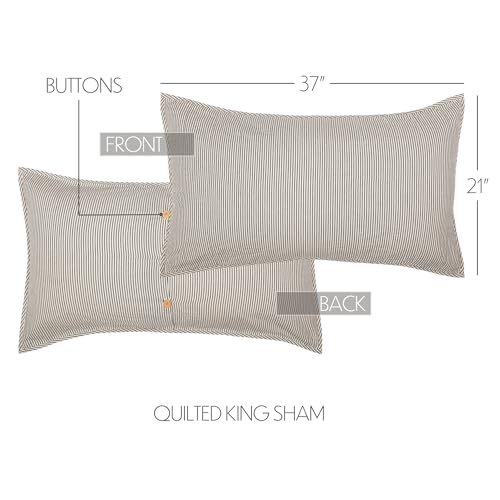 VHC-Brands-Hatteras-Seersucker-Blue-Ticking-Stripe-King-Sham-21×37 VHC Brands Hatteras Seersucker Blue Ticking Stripe King Sham 21×37