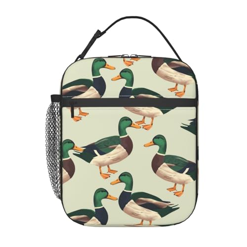VANZEV Lunch Box for Adults Women Girls Boys Kids Cute Duck Lunch Box Insulated Cooler Reusable Lunch Bag Container Gifts for Work Office Picnic Travel School
