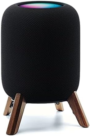 Real Wood Stand for Homepod 2nd gen (2023 Released), Wooden Holder with Metal Frame for Better Sound,Sturdy Stable Mount with Anti-Slip Protects Apple Home pod 2nd Smart Speaker (Walnut)