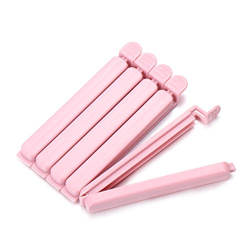 hudreasy Unstopup 5Pcs Plastic Sealing Clamp Snack Bag Organizer,Home Sealer Food Clips Kitchen Practical Tool(S,pink)