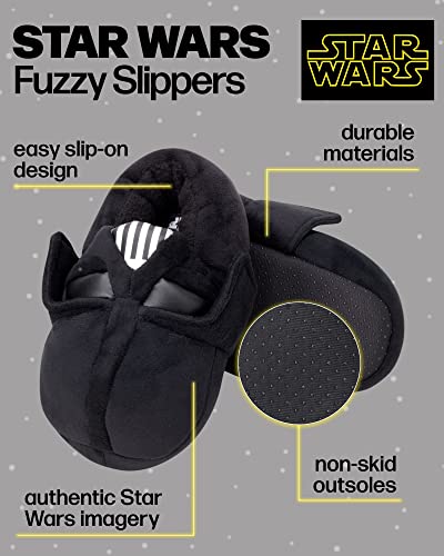 Disney Star Wars Boys' Mandalorian Slippers - 3D Baby Yoda Plush Fuzzy Slippers, Darth Vader Slippers For Boys (Shoe Size: 11-5), Size 13, Darth Vader #TOP1